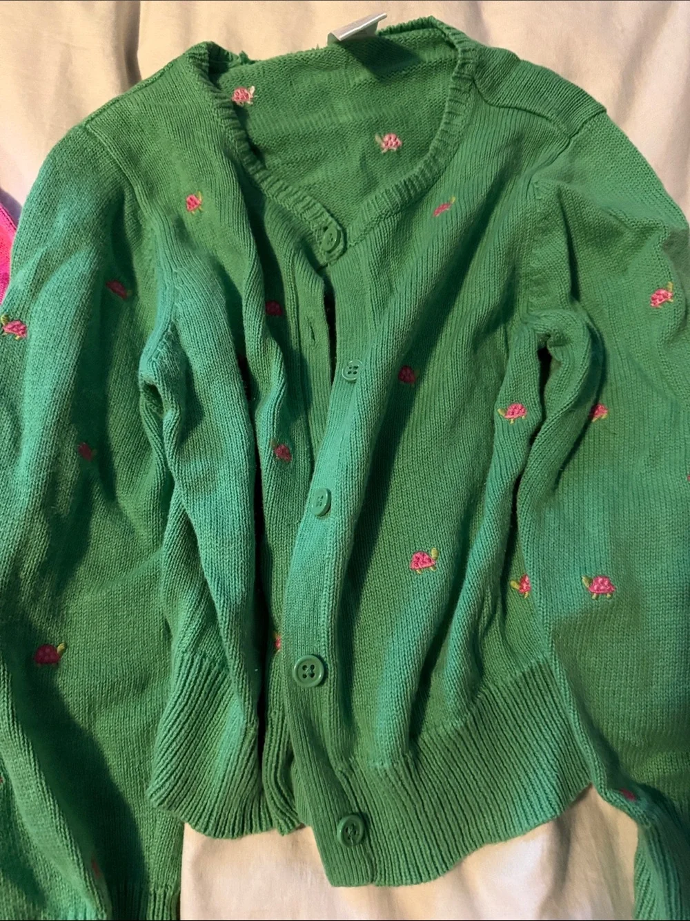 Gymboree Pink and Green Embroidered Button-Front Cardigans
